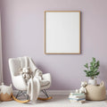 Nursery Professional Frame Mockup — Plain Square Frame Portrait 2:3 — Perspective View — #05085 | MockupBulk