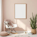 Nursery Interior Frame Mockup — Plain Square Frame Portrait 2:3 — Perspective View — #05088 | MockupBulk