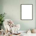 Nursery Styled Room Mockup — Plain Square Frame Portrait 2:3 — Perspective View — #05092 | MockupBulk