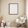 Nursery Frame Display Mockup — Plain Square Frame Portrait 2:3 — Perspective View — #05093 | MockupBulk