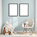 Nursery Premium Interior Mockup — Plain Square Frame Portrait 2:3 — Perspective View — #05094 | MockupBulk