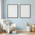 Nursery Premium Interior Mockup — Plain Square Frame Portrait 2:3 — Perspective View — #05096 | MockupBulk