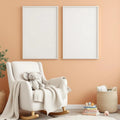 Nursery Interior Frame Mockup — Plain Square Frame Portrait 2:3 — Perspective View — #05097 | MockupBulk