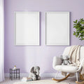 Nursery Premium Interior Mockup — Plain Square Frame Landscape 11x14 — Perspective View — #05098 | MockupBulk