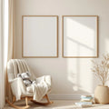 Nursery Styled Room Mockup — Plain Square Frame Portrait 2:3 — Perspective View — #05099 | MockupBulk