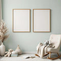 Nursery Frame Display Mockup — Plain Square Frame Portrait 2:3 — Perspective View — #05100 | MockupBulk