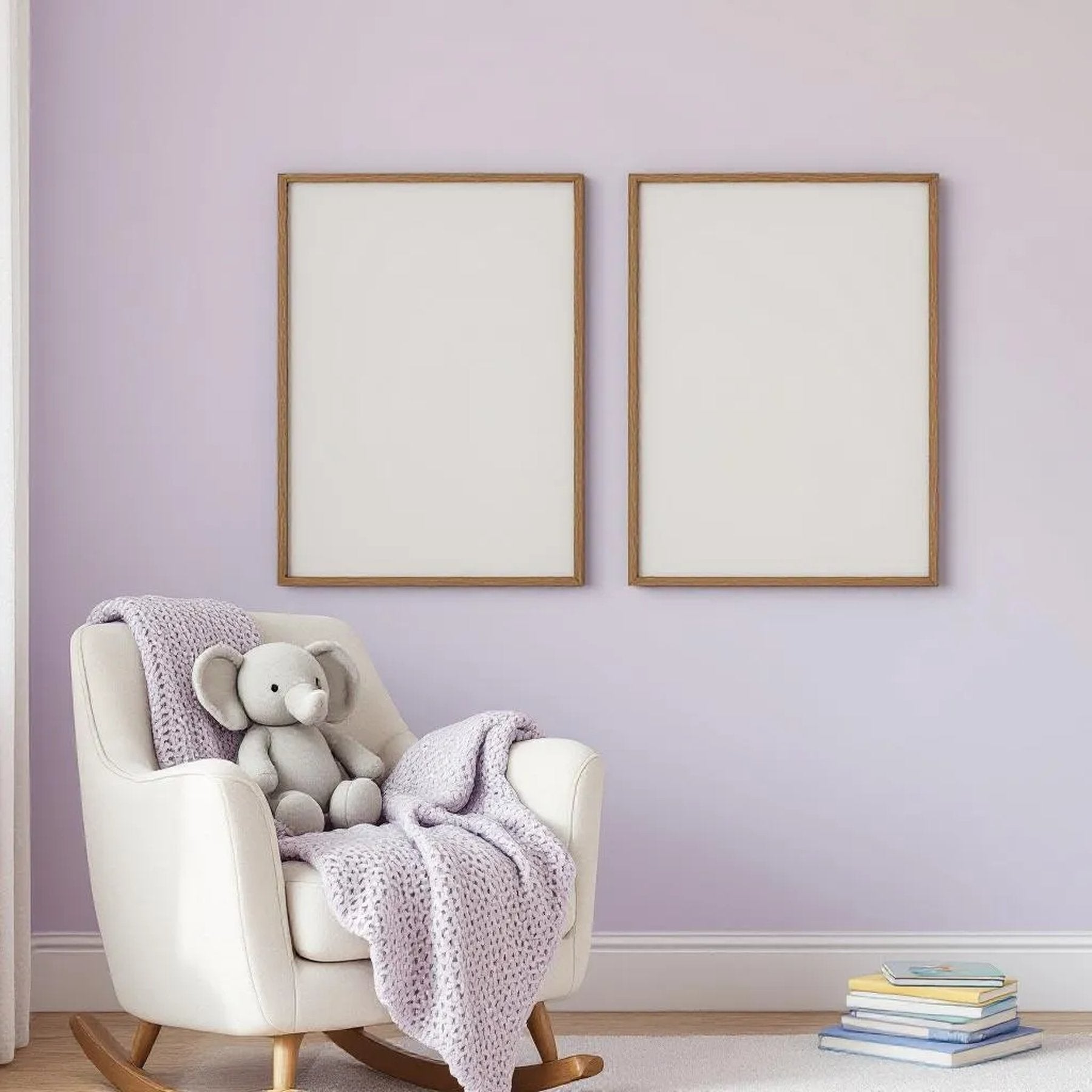Nursery Premium Interior Mockup — Plain Square Frame Portrait 2:3 — Perspective View — #05103 | MockupBulk