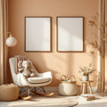 Nursery Styled Room Mockup — Plain Square Frame Portrait 2:3 — Perspective View — #05104 | MockupBulk