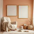 Nursery Premium Interior Mockup — Plain Square Frame Portrait 2:3 — Perspective View — #05108 | MockupBulk