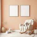 Nursery Professional Frame Mockup — Plain Square Frame Portrait 2:3 — Perspective View — #05110 | MockupBulk