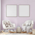 Nursery Editorial Room Mockup — Plain Square Frame Portrait 2:3 — Perspective View — #05111 | MockupBulk
