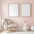 Nursery Wall Art Mockup — Plain Square Frame Portrait 2:3 — Perspective View — #05114 | MockupBulk