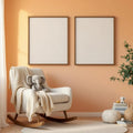 Nursery High-Res Frame Mockup — Plain Square Frame Portrait 2:3 — Perspective View — #05117 | MockupBulk