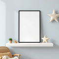 Nursery Room Scene Mockup — Plain Square Frame Portrait 2:3 — Perspective View — #05120 | MockupBulk
