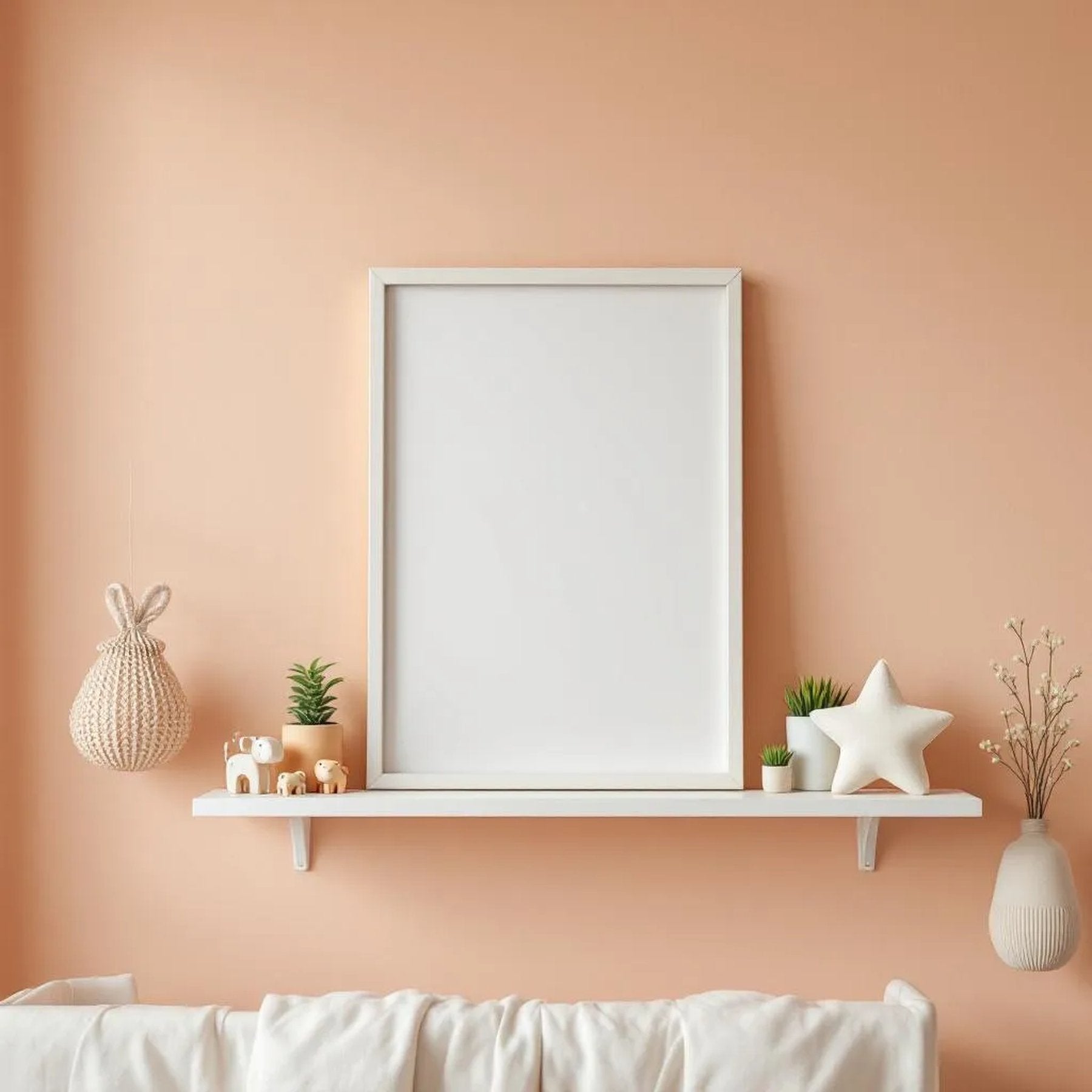 Nursery Professional Frame Mockup — Plain Square Frame Portrait 2:3 — Perspective View — #05121 | MockupBulk