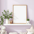 Nursery High-Res Frame Mockup — Plain Square Frame Portrait 4:5 — Perspective View — #05124 | MockupBulk