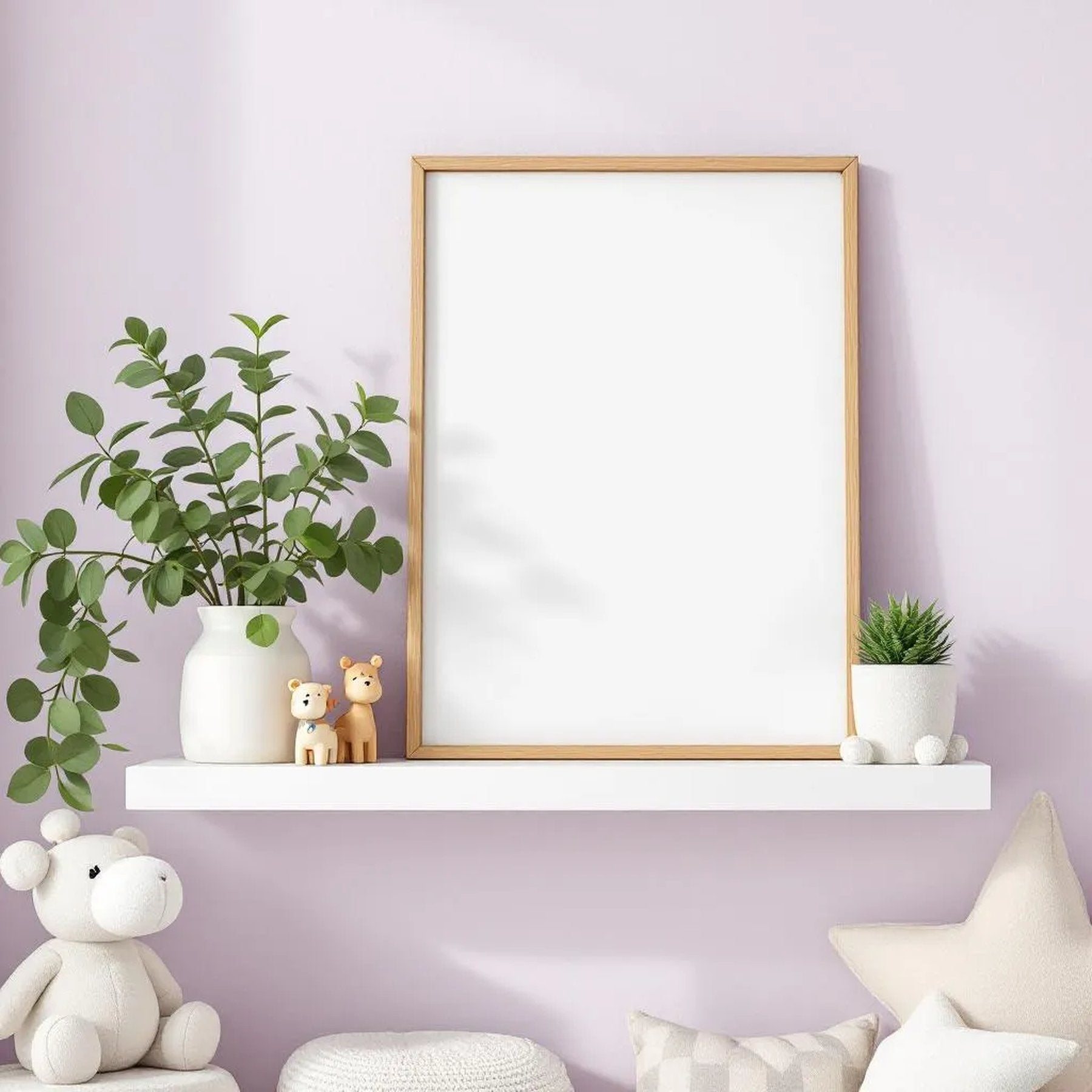 Nursery High-Res Frame Mockup — Plain Square Frame Portrait 4:5 — Perspective View — #05124 | MockupBulk