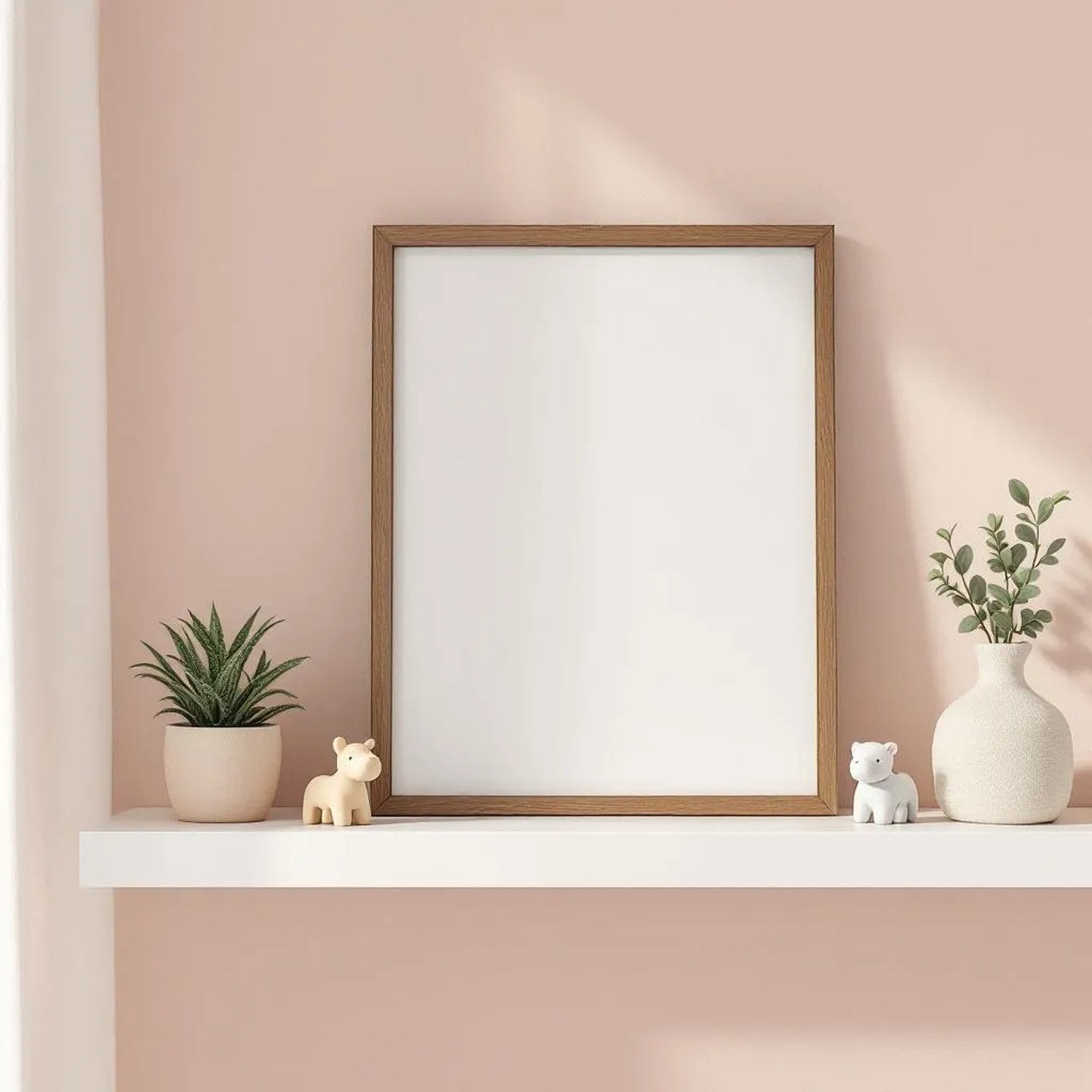 Nursery Styled Room Mockup — Plain Square Frame Portrait 2:3 — Perspective View — #05127 | MockupBulk