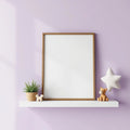 Nursery Professional Frame Mockup — Plain Square Frame Portrait 4:5 — Perspective View — #05129 | MockupBulk
