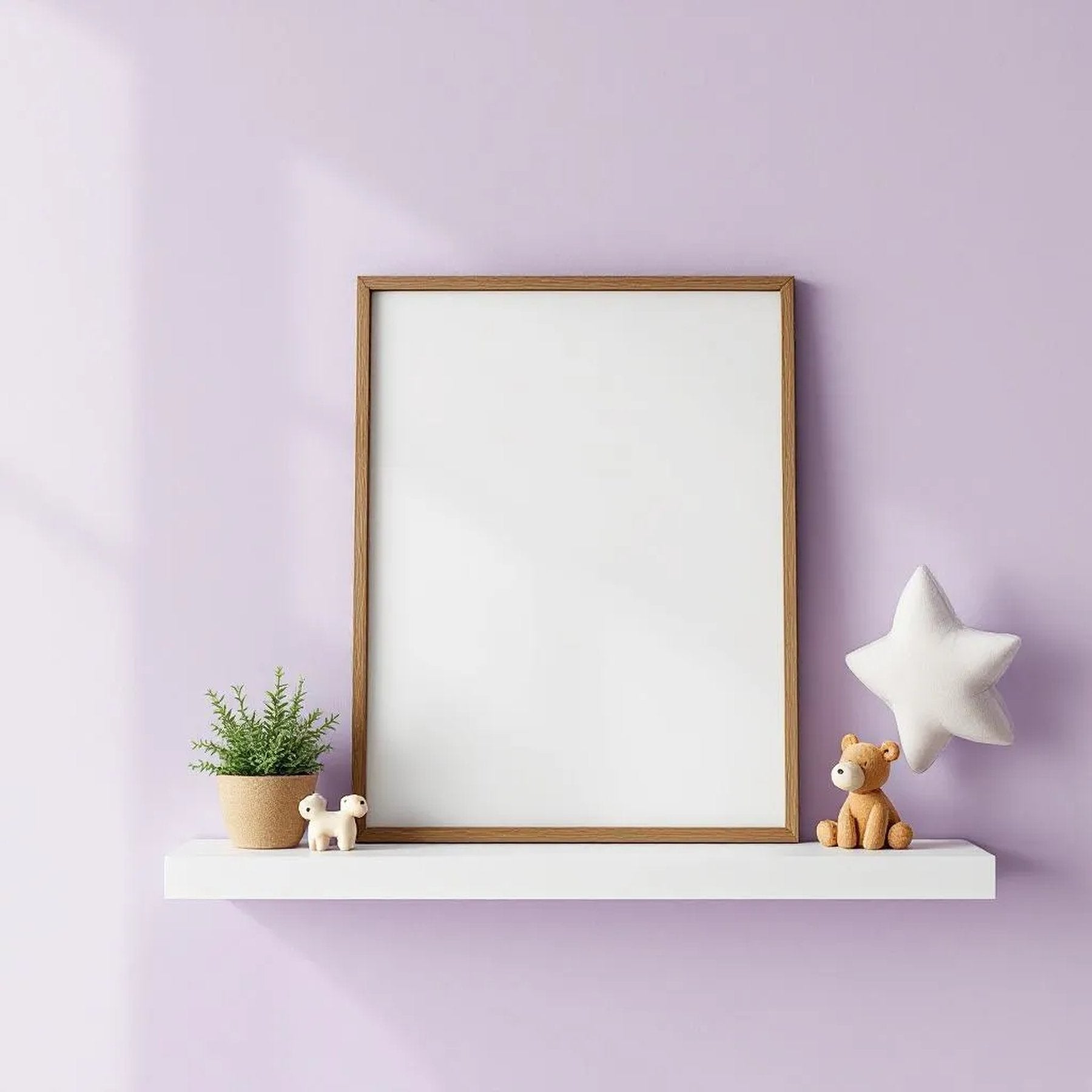 Nursery Professional Frame Mockup — Plain Square Frame Portrait 4:5 — Perspective View — #05129 | MockupBulk