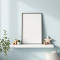 Nursery Professional Frame Mockup — Plain Square Frame Portrait 4:5 — Perspective View — #05133 | MockupBulk