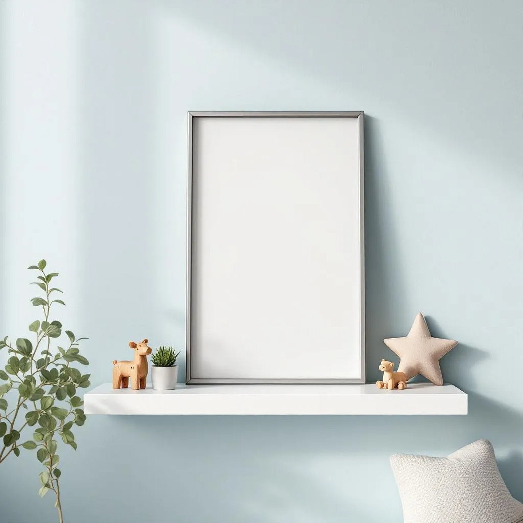 Nursery Professional Frame Mockup — Plain Square Frame Portrait 4:5 — Perspective View — #05133 | MockupBulk