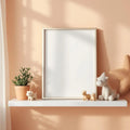 Nursery Professional Frame Mockup — Plain Square Frame Portrait 2:3 — Perspective View — #05134 | MockupBulk