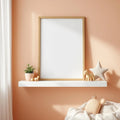 Nursery High-Res Frame Mockup — Plain Square Frame Portrait 2:3 — Perspective View — #05136 | MockupBulk