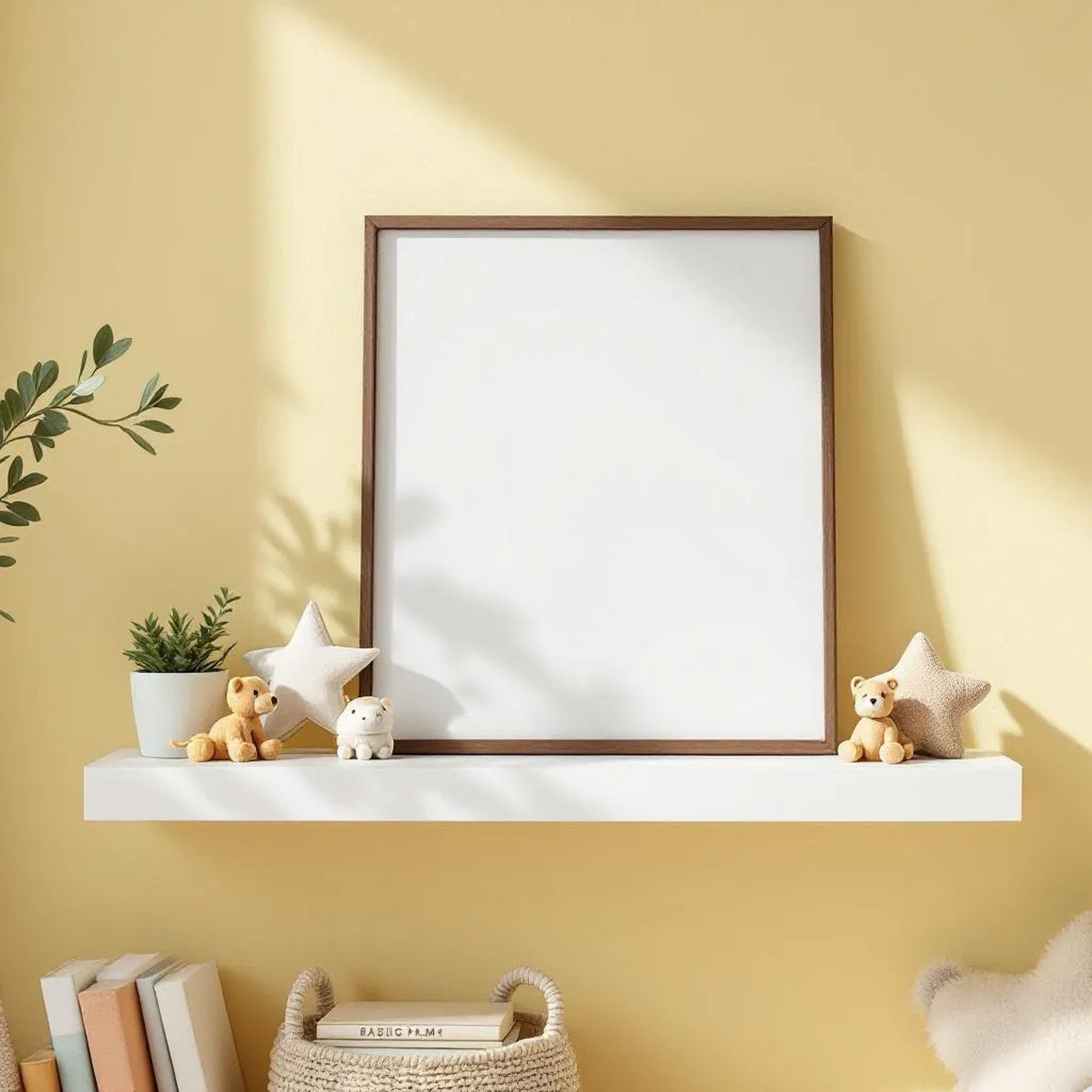 Nursery Professional Frame Mockup — Plain Square Frame Landscape 11x14 — Perspective View — #05141 | MockupBulk
