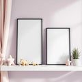 Nursery Room Scene Mockup — Plain Square Frame Portrait 2:3 — Perspective View — #05142 | MockupBulk