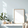 Nursery Premium Interior Mockup — Plain Square Frame Portrait 2:3 — Perspective View — #05146 | MockupBulk