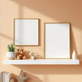 Nursery Premium Interior Mockup — Plain Square Frame Portrait 2:3 — Perspective View — #05156 | MockupBulk