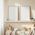 Nursery Frame Display Mockup — Plain Square Frame Portrait 2:3 — Perspective View — #05158 | MockupBulk