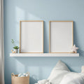 Nursery Styled Room Mockup — Plain Square Frame Portrait 2:3 — Perspective View — #05161 | MockupBulk