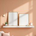 Nursery Styled Room Mockup — Plain Square Frame Portrait 2:3 — Perspective View — #05162 | MockupBulk