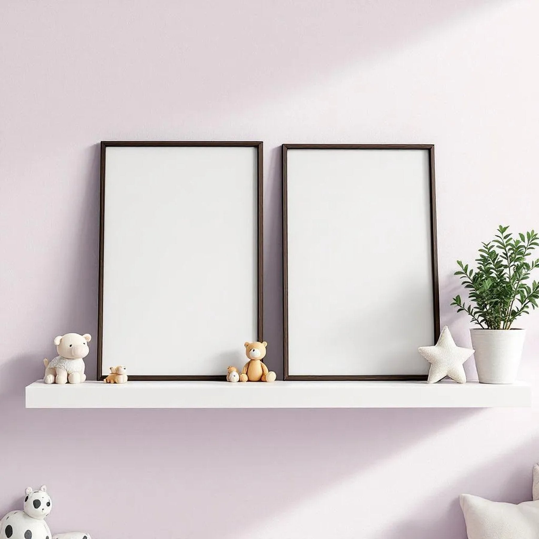 Nursery High-Res Frame Mockup — Plain Square Frame Portrait 4:5 — Perspective View — #05163 | MockupBulk