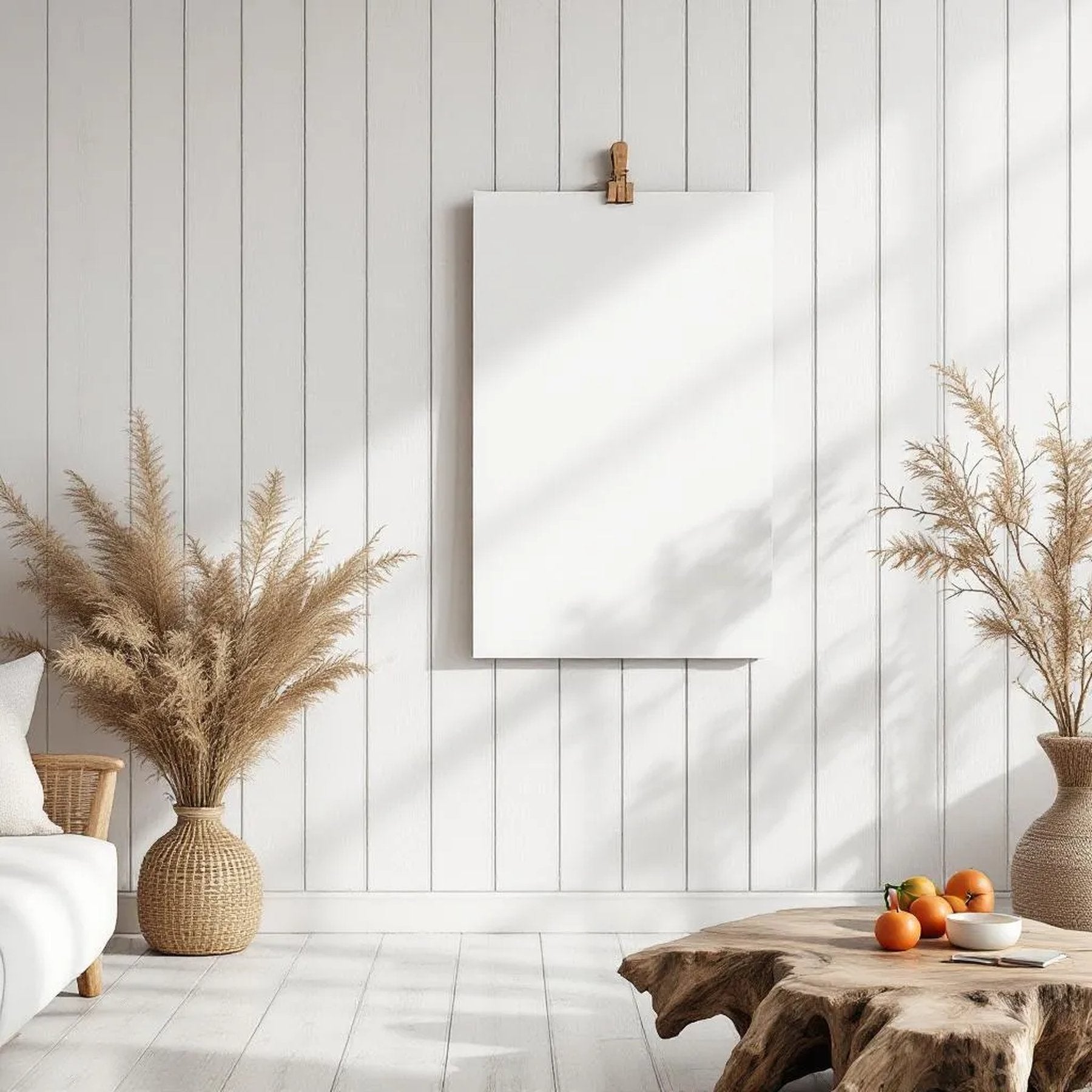 Coastal High-Res Frame Mockup — Plain Square Frame Portrait 2:3 — Perspective View — #03364 | MockupBulk