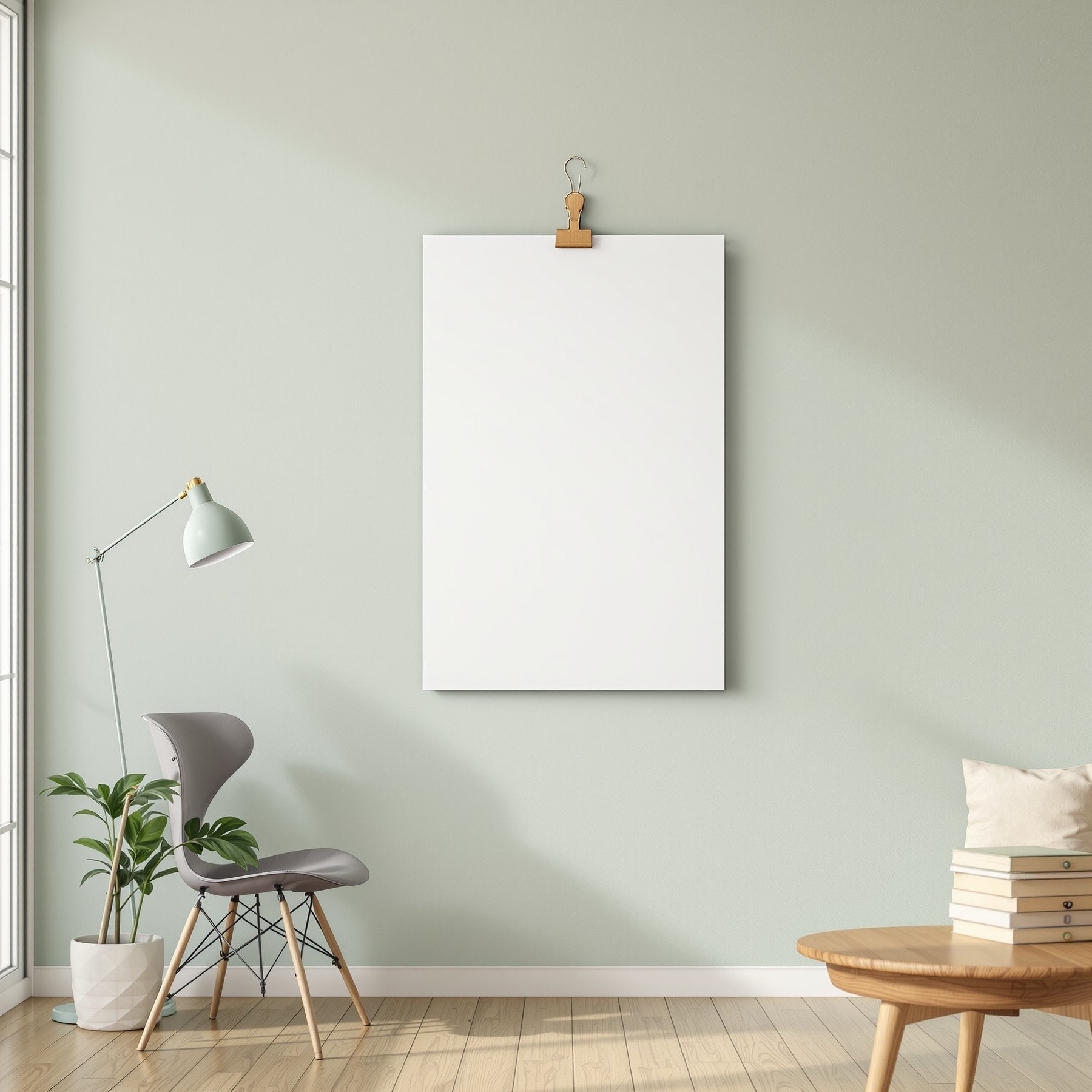 Home Office A3 Clipped Poster Mockup — Blank Template #00371 — A3 Print Mockup | Instant Download | bulkmockup | Commercial Licence | MockupBulk