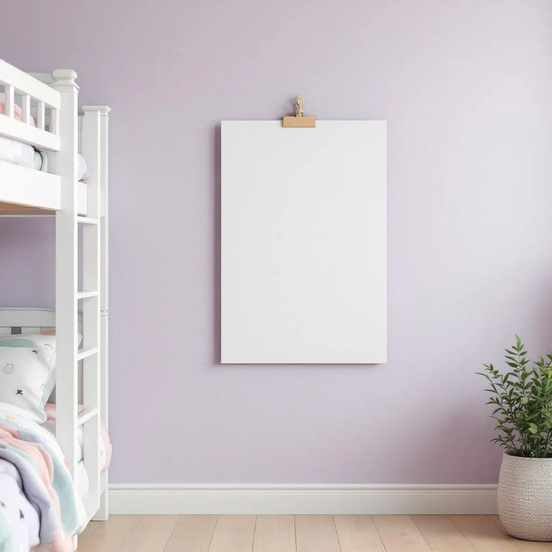 Kids Room Interior Frame Mockup — Plain Square Frame Portrait 2:3 — Perspective View — #03225 | MockupBulk
