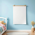Kids Room Wall Art Mockup — Plain Square Frame Portrait 2:3 — Perspective View — #03226 | MockupBulk