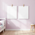 Kids Room Interior Frame Mockup — Plain Square Frame Square 1:1 — Perspective View — #03228 | MockupBulk