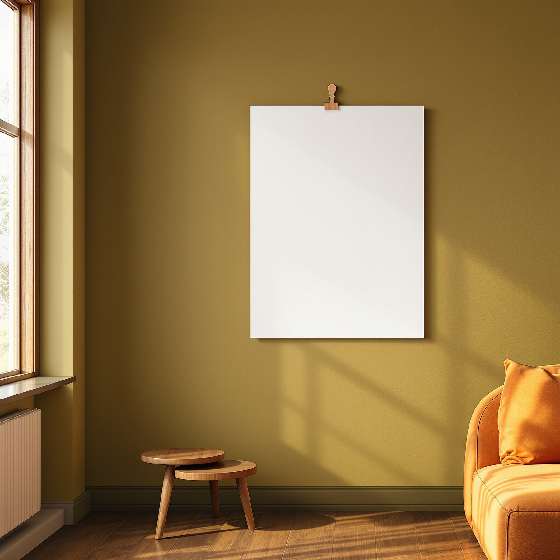 Blank Template #00395 Mid-Century Modern A3 Clipped Poster Mockup | A3 Wall Art Mockup | bulkmockup JPG Template | Commercial Licence | MockupBulk