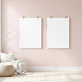 Minimalist White Editorial Room Mockup — Plain Square Frame Square 1:1 — Perspective View — #03348 | MockupBulk