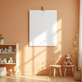 Nursery High-Res Frame Mockup — Plain Square Frame Portrait 2:3 — Perspective View — #03204 | MockupBulk