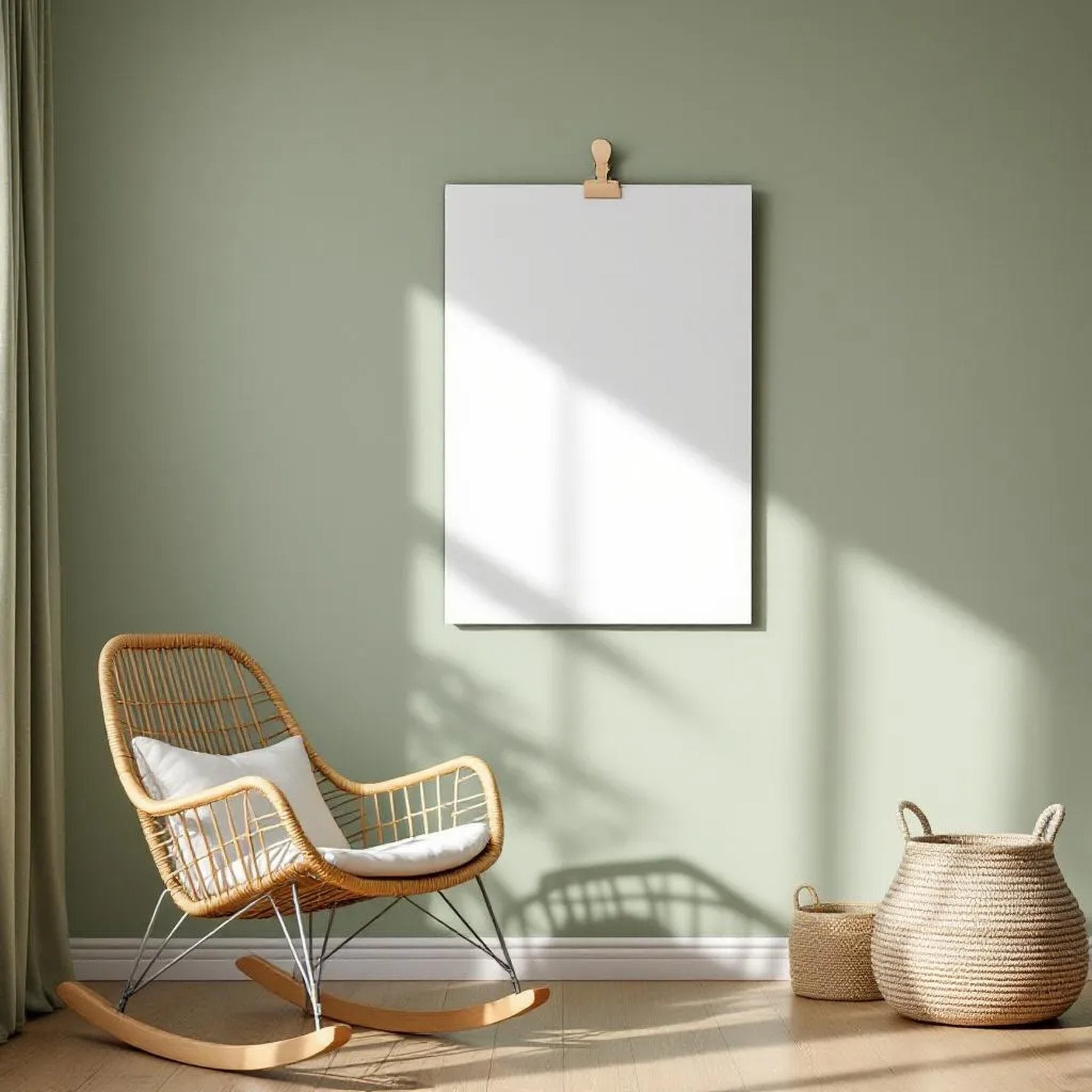 Nursery High-Res Frame Mockup — Plain Square Frame Portrait 2:3 — Perspective View — #03205 | MockupBulk