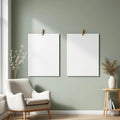 Scandinavian Premium Interior Mockup — Plain Square Frame Portrait 2:3 — Perspective View — #03248 | MockupBulk