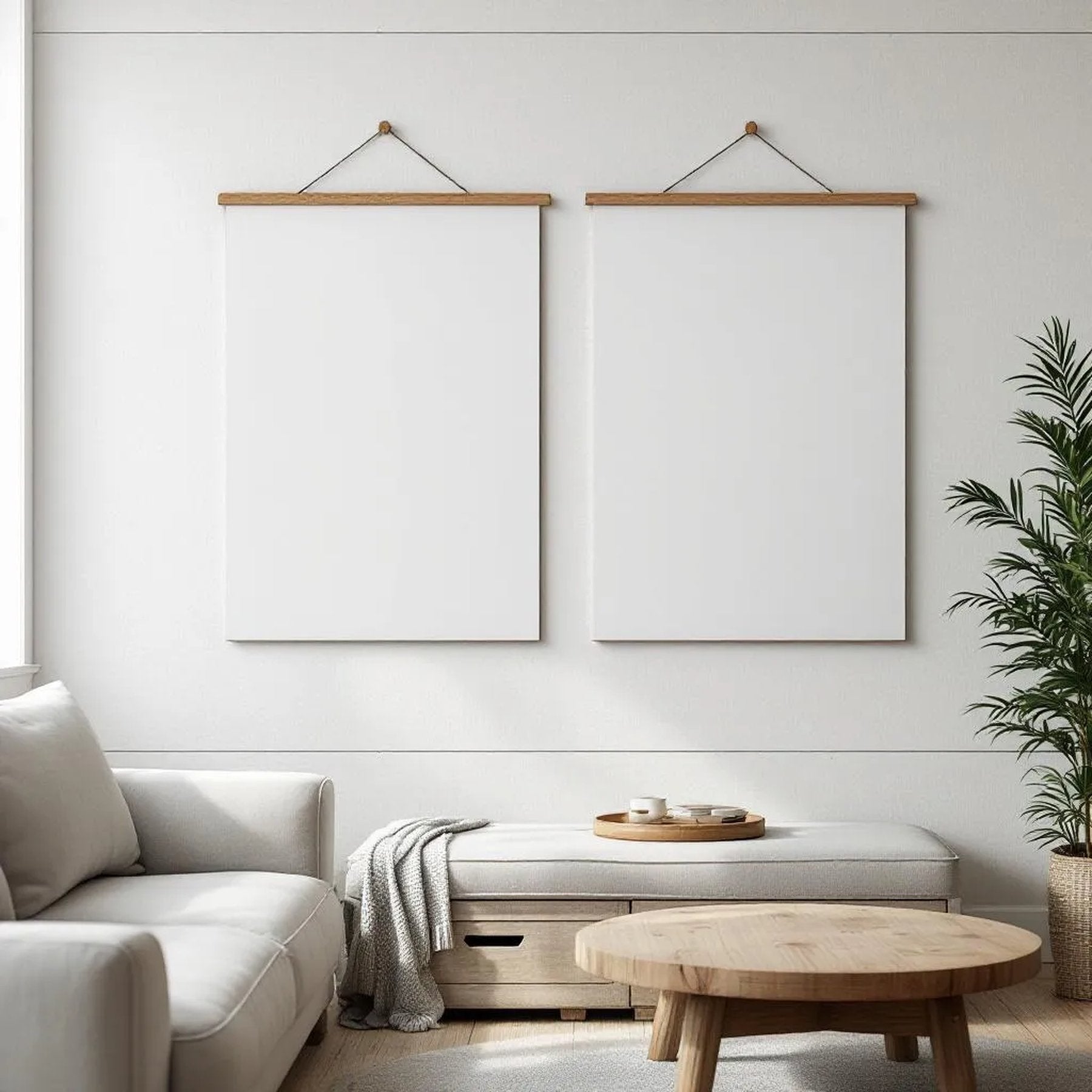 Farmhouse Frame Display Mockup — Plain Square Frame Portrait 2:3 — Perspective View — #03337 | MockupBulk