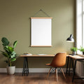 Home Office Wall Art Mockup — Plain Square Frame Portrait 2:3 — Perspective View — #03274 | MockupBulk