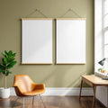 Home Office Lifestyle Frame Mockup — Plain Square Frame Portrait 2:3 — Perspective View — #03277 | MockupBulk