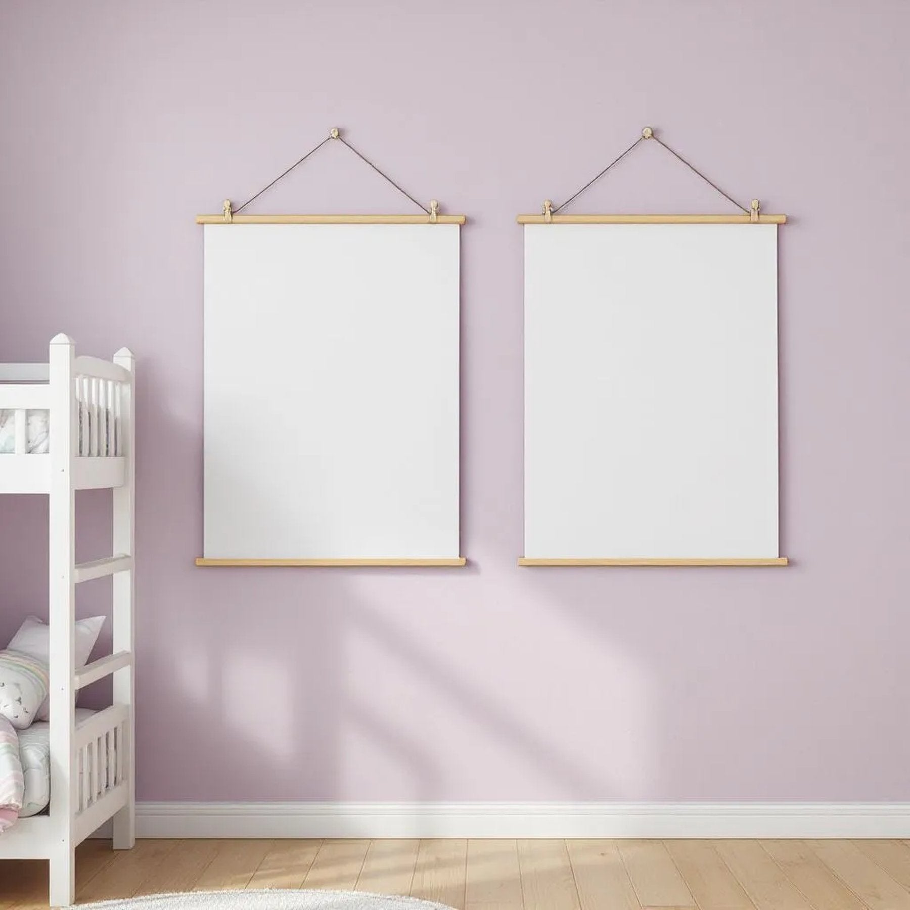 Kids Room Premium Interior Mockup — Plain Square Frame Square 1:1 — Perspective View — #03237 | MockupBulk